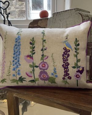 Hollyhock Flower Cushion