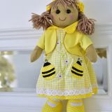 Yellow Bumble Bee Dress Rag Doll