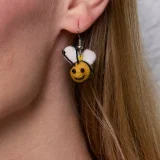 Felted Bumble Bee Earrings