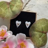 Rose Gold Textured Heart Studs