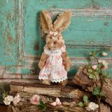 Rabbit Wearing A Pink Floral Dress