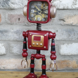 Tall Red Robot Clock