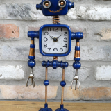 Tall Blue Robot Clock