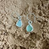Aquamarine Sea Glass Earrings