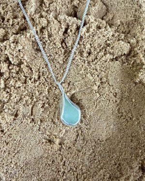 Aquamarine Sea Glass Necklace