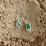 Green Sea Glass Earrings
