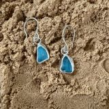Blue Sea Glass Earrings