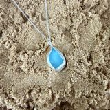 Blue Sea Glass Necklace