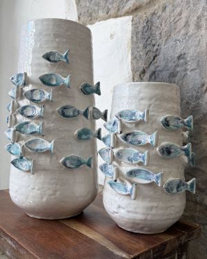 Blue Fish Vases