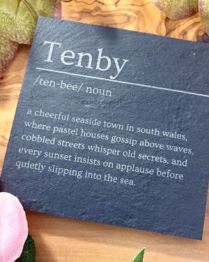 Square Tenby Slate Coaster
