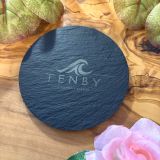 Circular Tenby Slate Coaster