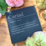 Square Cariad Slate Coaster