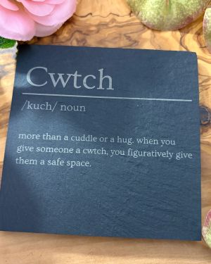 Square Cwtch Slate Coaster