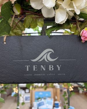 Tenby Beaches Slate Hanging