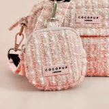 Pink Textured Tweed Treat Pouch
