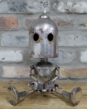 Sitting Silver Robot