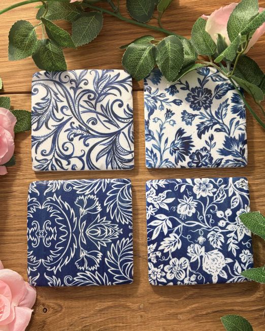 Blue Floral Coasters