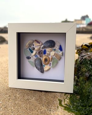 Blue Seaside Heart Frame