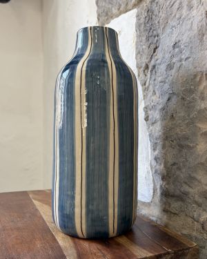 Blue Striped Vase
