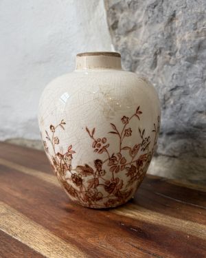 Oval Floral Print Vase