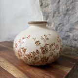 Circular Floral Print Vase