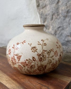Circular Floral Print Vase
