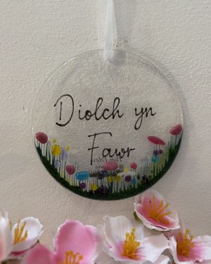 Diolch Yn Fawr Glass Hanging