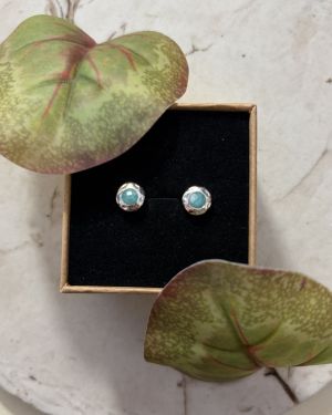 Blue Amazonite Studs