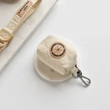 Cream Quilted Poo Bag Holder
