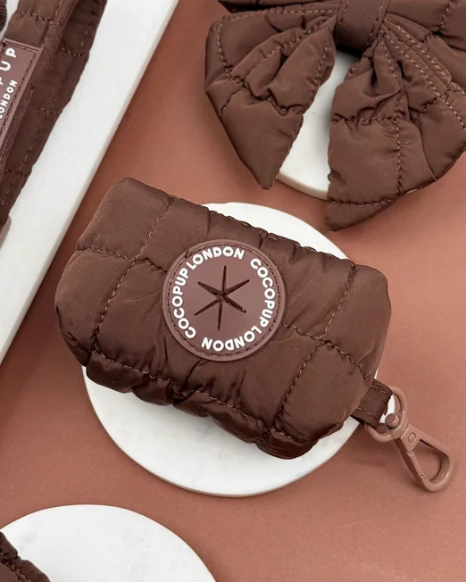 Espresso Quilted Poo Bag Holder