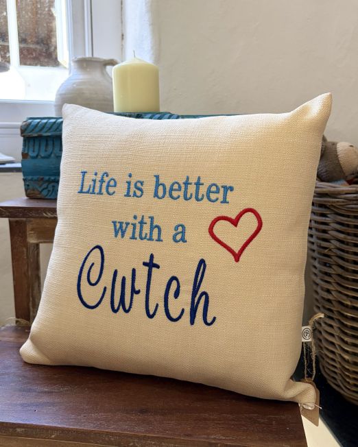 Cream Life Is Better With A Cwtch Cushion