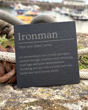Square Ironman Slate Coaster