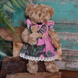 Teddy Bear Wearing A Pink Safari Dress