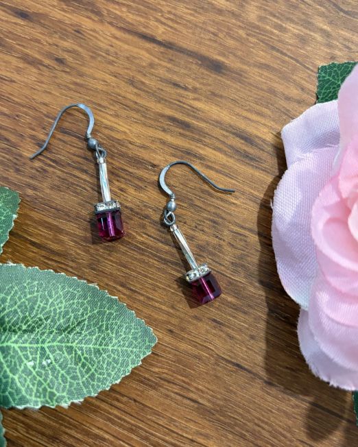 Pink Crystal Earrings