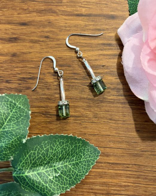 Green Crystal Earrings